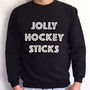 'Jolly Hockey Sticks' Slogan Sweatshirt, thumbnail 2 of 3