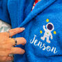Personalised Space Themed Kids Bathrobe, thumbnail 2 of 11