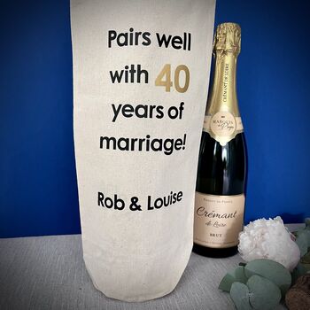 Pairs Well Milestone Wedding Anniversary Fuel Bottle Bag, 3 of 3