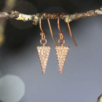 Modern Triangle Earrings In Gold, Silver, Rose Gold, 4 of 11