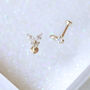 14 Carat Gold Butterfly Labret Earring, thumbnail 3 of 5