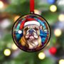 Bulldog In Santa Hat Suncatcher Decoration, thumbnail 4 of 6
