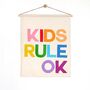 Kids Rule Ok Wall Hanging, thumbnail 1 of 3