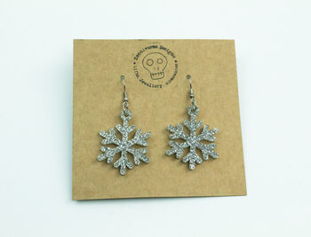Snowflake Glitter Earrings, 6 of 10