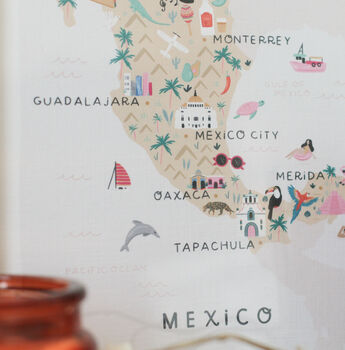 Mexico Illustrated Map, 3 of 4