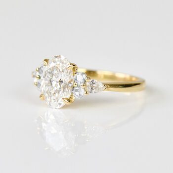 One Of A Kind Oval Lab Grown Diamond Engagement Ring, 2 of 6