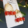 'Titans Hestia' Carnelian And Ethical Brass Earrings, thumbnail 3 of 4