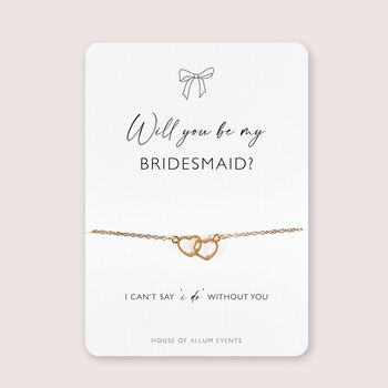 Will You Be My Bridesmaid Bow Design Bridal Proposal Bracelet, 9 of 10