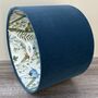 Abigail Aegean Blue Velvet Double Sided Flower Lampshade, thumbnail 6 of 9