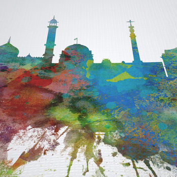 Delhi India Skyline Cityscape Art Print, 8 of 8