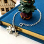 Personalised Serling Silver Jingle Bell And Initial Star Christmas Bracelet, thumbnail 6 of 11