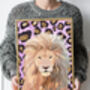 Custom Leopard Print Lion Animal Art, thumbnail 2 of 7