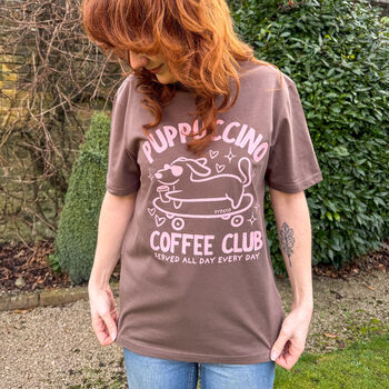 Puppuccino Coffee Club Organic Cotton T Shirt, 2 of 2