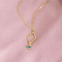 Gold Plated Rhombus Birthstone Charm Necklace, thumbnail 4 of 9