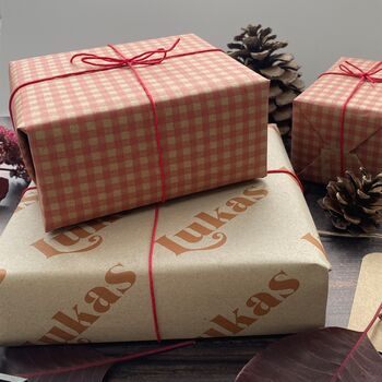 Retro Christmas Personalised Name Wrapping Paper Set, 8 of 10