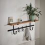 Industrial Style Wall Shelf With Hooks, thumbnail 1 of 3