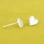 Sterling Silver Heart Studs With Pearl Detail, thumbnail 3 of 10