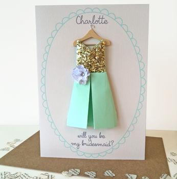 Personalised Handmade Will You Be My Bridesmaid Card, 6 of 11