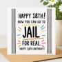 Go To Jail Funny 18th Birthday Card, thumbnail 1 of 2