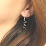 Sterling Silver Bold Coil Drop Earrings, thumbnail 2 of 6
