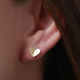 Gold Or Silver Heart Origami Stud Earrings, thumbnail 3 of 6