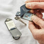 Personalised Metal Photo Keyring With Navy Leather Case, thumbnail 3 of 9