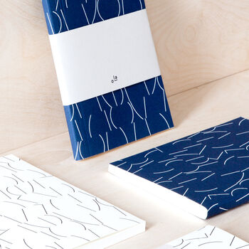 A5 Layflat Notebook – Sol Print In Navy, 3 of 4