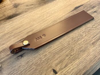 Personalised Stamped Leather Bookmark, Conker Brown, 9 of 9