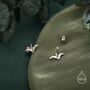 Extra Tiny Pterosaurs Flying Dinosaur Screw Back / Internally Threaded Flat Back / Stud Earrings In Sterling Silver, thumbnail 5 of 12