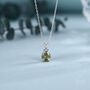 Olive Green Cz Pear Cut Pendant Necklace In Sterling Silver, thumbnail 5 of 12