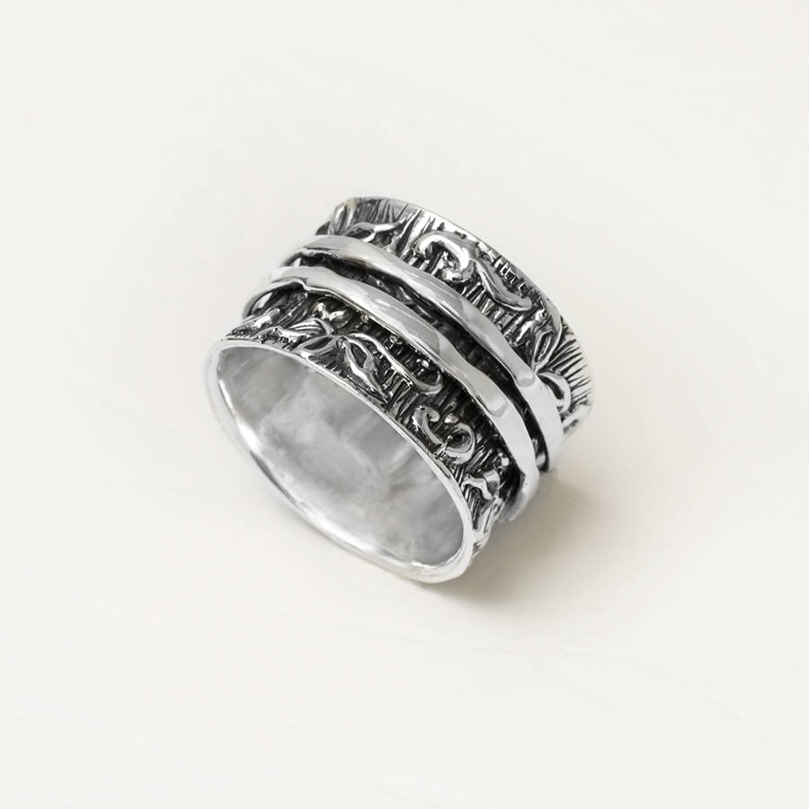 Sterling Silver Floral Spinning Ring By Martha Jackson Sterling Silver ...