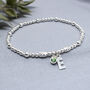Personalised Birthstone Bead Bracelet Sterling Silver, thumbnail 1 of 4