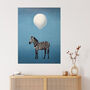 Zebra Party For One Animal Striped Fun Wall Art Print, thumbnail 1 of 6