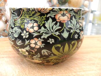 Open Sugar Bowl In William Morris Black Strawberry Thief Design, 3 of 6
