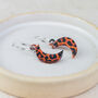 Sterling Silver And Acrylic Animal Print Charm Hoops, thumbnail 3 of 7