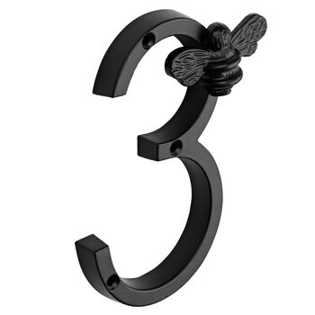 House Numbers With Bee In Black Finish, 5 of 12