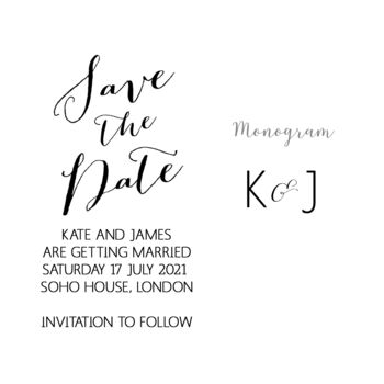 Save The Date Calligraphy Stamp, 3 of 5