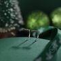 Sterling Silver Cz Bar Huggie Hoop Earrings, thumbnail 4 of 12