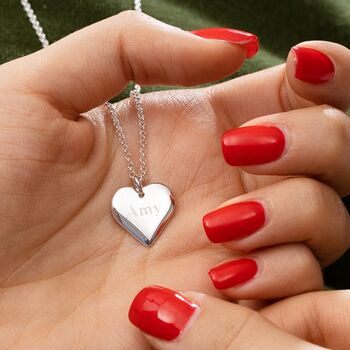 Engraved Sterling Silver Medium Heart Charm, 2 of 7