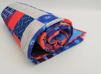 Blue And Red Patchwork Large Sofa Quilt, 2 of 11