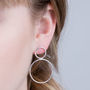 Double Circle Stud Silver Earring, thumbnail 1 of 3