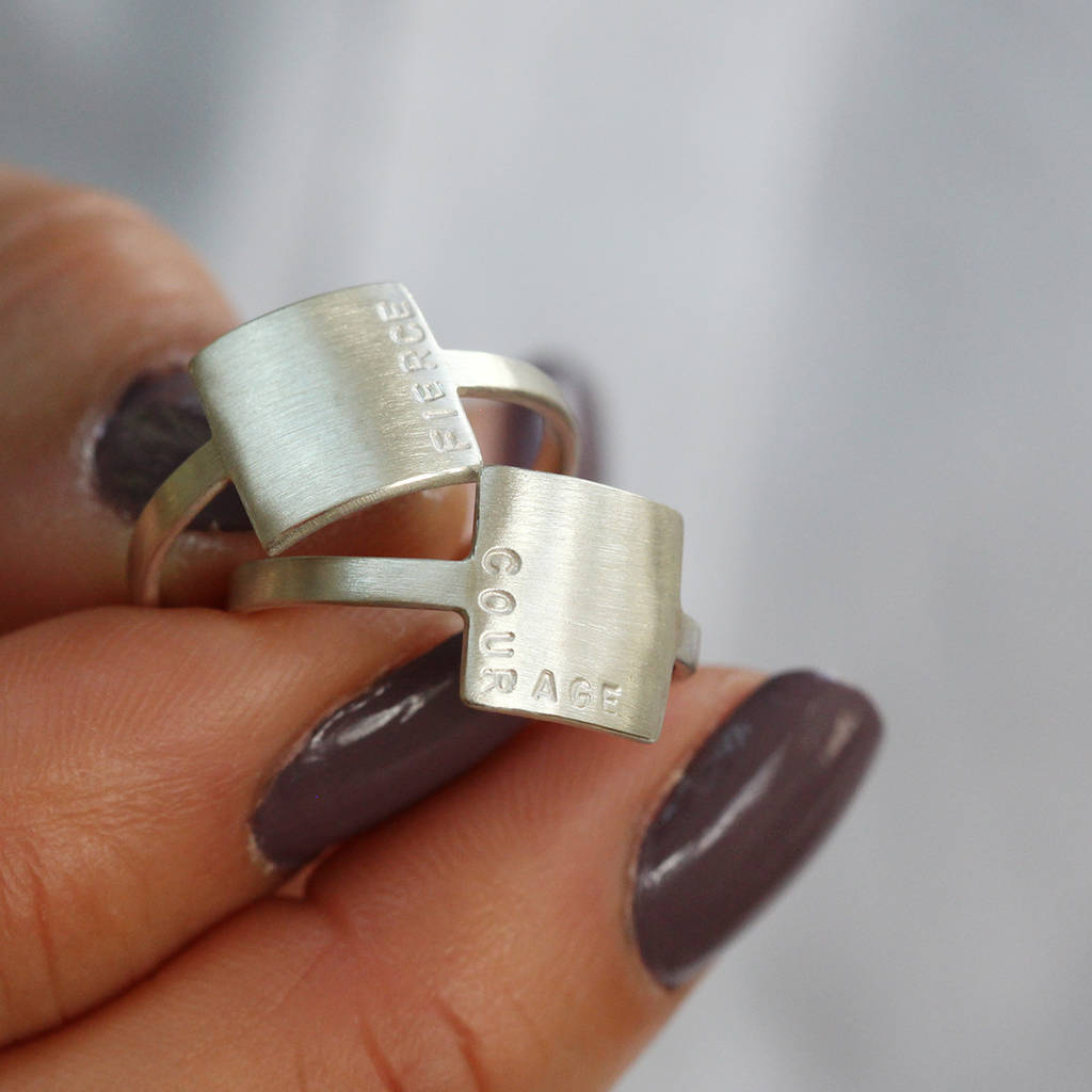 Personalised Square Affirmation Ring, 1 of 8