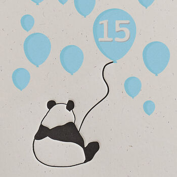 Panda Fifteen Balloons, Birthday Card, 3 of 4