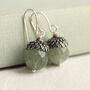 Silver Gemstone Acorn Earrings, thumbnail 1 of 4