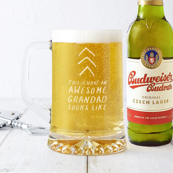 Awesome Grandad Beer Tankard Glass, 2 of 5