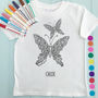 Personalised Butterfly T Shirt To Colour In, thumbnail 1 of 3