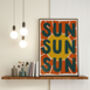 Sun Sun Sun Textured Hand Lettered Print, thumbnail 1 of 8