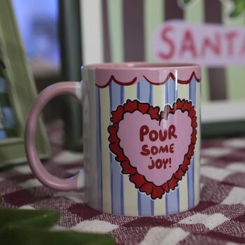 Pour Some Joy Mug – Cute Heart Coffee Cup, 3 of 5