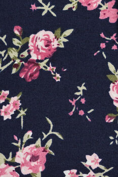 Wedding Handmade Cotton Floral Print Tie In Navy Blue, 2 of 8