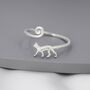 Adjustable Cat Ring In Sterling Silver, thumbnail 3 of 10